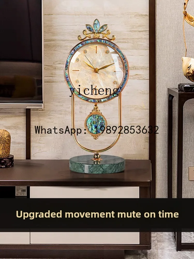 Q4  light luxury decoration new seat clock art pendulum desktop European cabinet desktop ornament