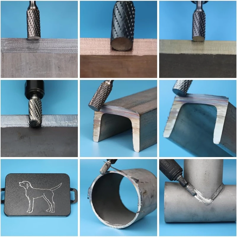 مجموعة لدغ كربيد 1/4 بوصة عرقوب 10 قطع لحام الحجر الخرساني الخشب البلاستيك النقش قطع التنظيف طحن