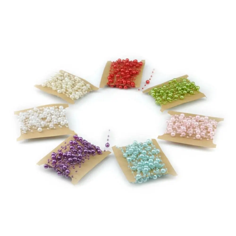 Artificial Pearls Beads Chain Garland 30 Meters Garland Flowers Accessory Bouquet Decoration DIY Fishing Line Pearls