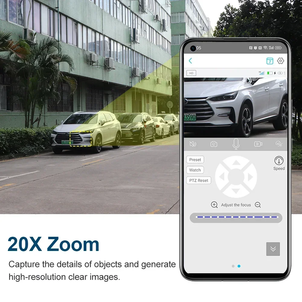 Câmera solar externa de 8mp, zoom óptico 20x, tela dupla, 4g, sim, 4k, wi-fi, ptz, detecção pir dupla, humanóide, rastreamento automático, cctv