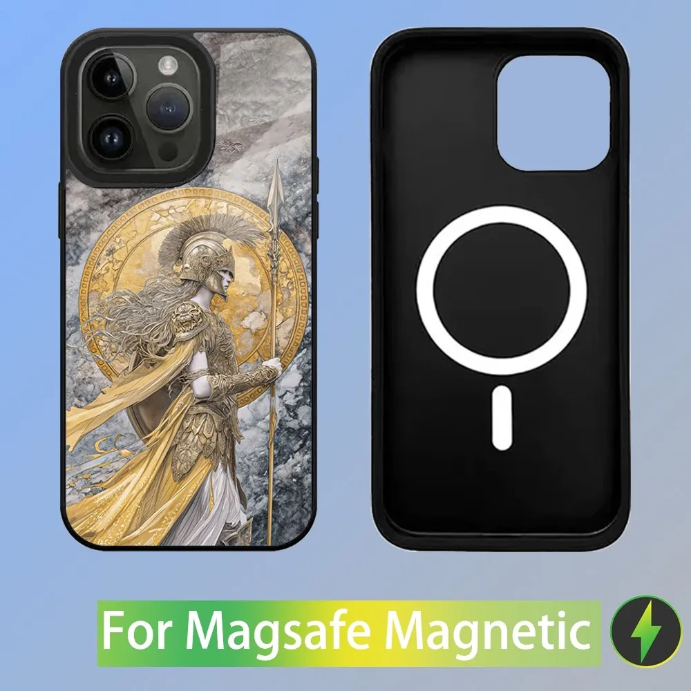 Abstract Greek Mythology Athena Phone Case For iPhone 16,15,14,13,12,11,Plus,Pro,Max Mini Magsafe Magnetic Wireless Charging