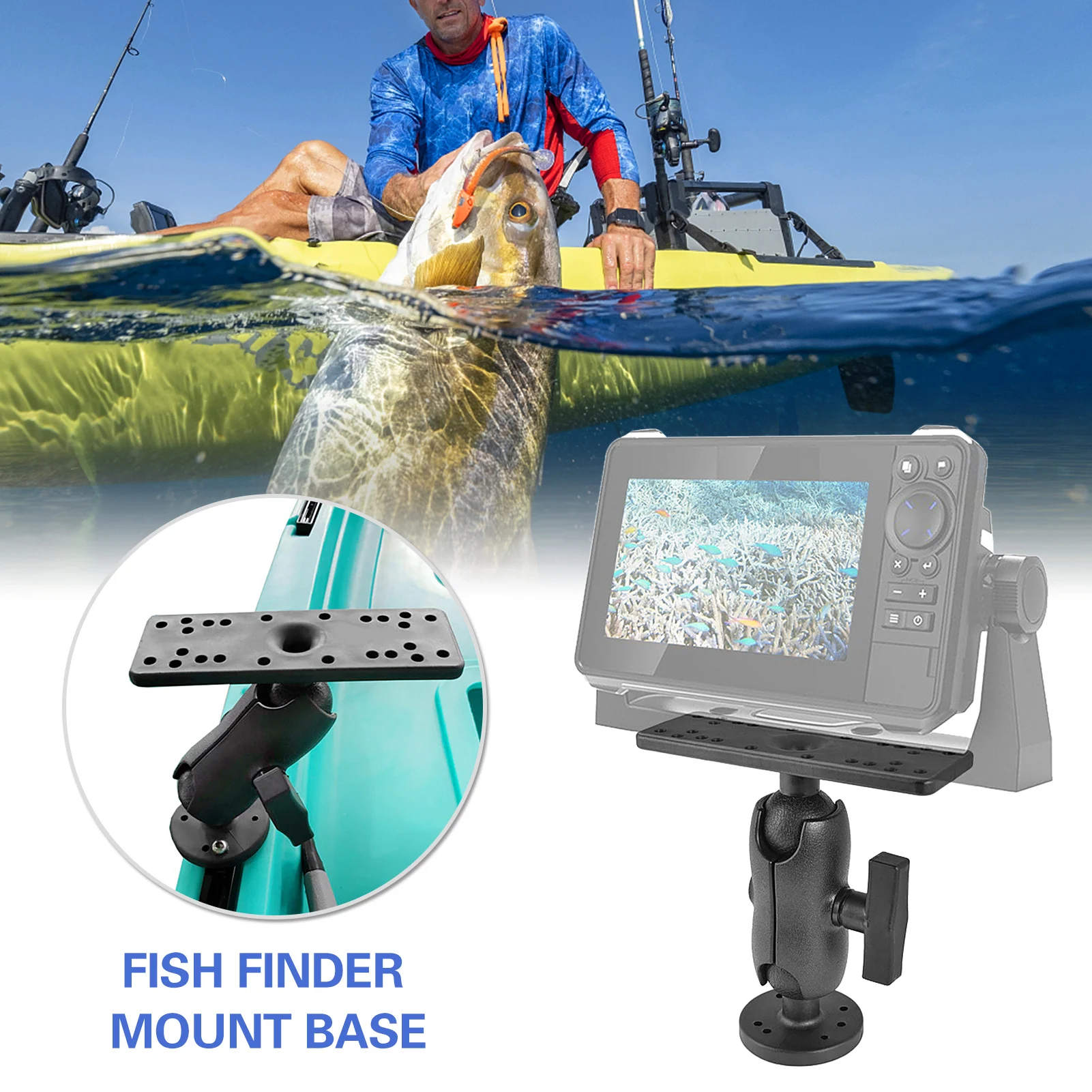 Staffa per Fishfinder per barche Marine supporto per Base per sirena di profondità a 360 gradi staffa per trasduttore universale supporto per