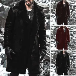 New European Size of Fur Integrated Men's Warm Coat Lamb Wool Imitation Velvet Overcoat Winter Fashion Menswear Jacket