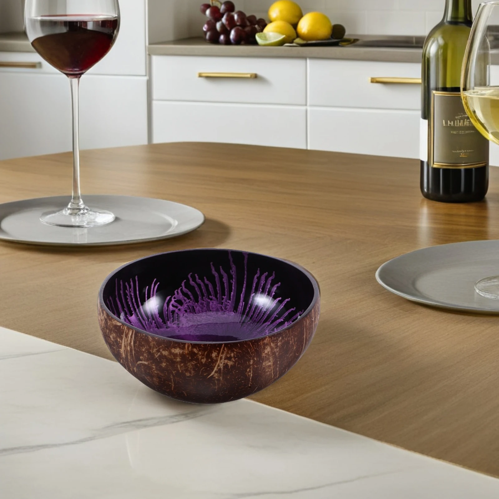 

Natural Coconut Shell Bowl Small Decorative Candy Dish Key Holder Nut Storage Container Trinket Tray Snack Bowl for Office Desk