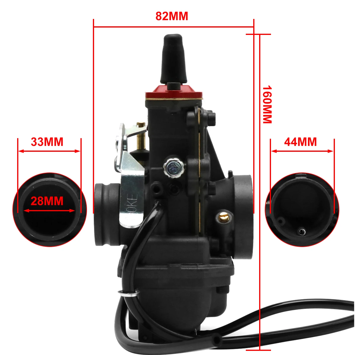 Alconstar-TM28mm Carburetor Spigot TM Carbs Flat Slide Carburetor Motocross Scooter for Kawasaki KX125 150 Honda CR250