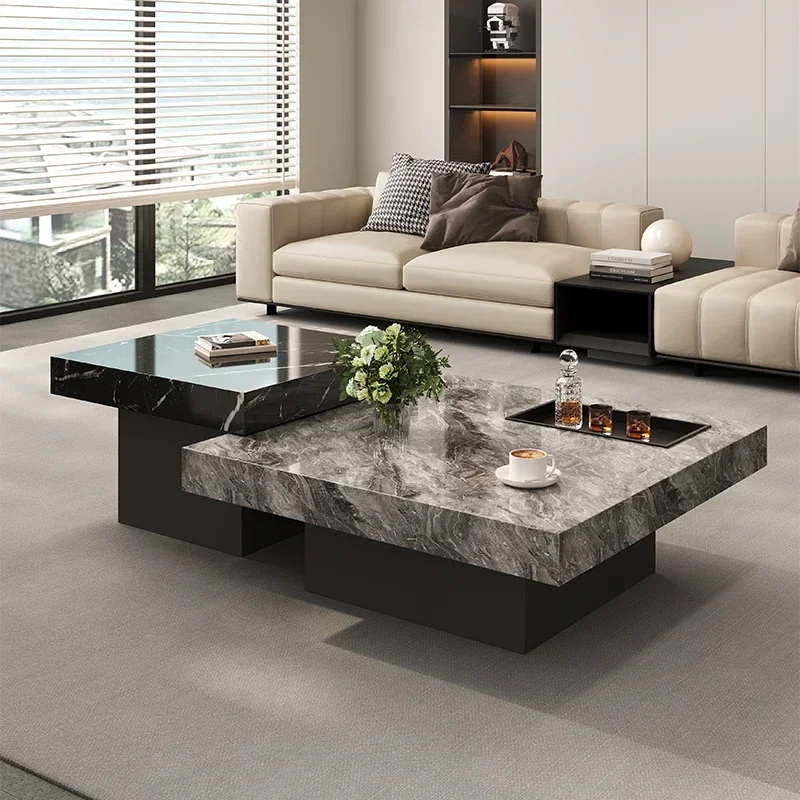 Mesa de centro minimalista italiana, moderna, minimalista, para sala de estar, mármore, luxo, mesa lateral chinesa, móveis para terraço