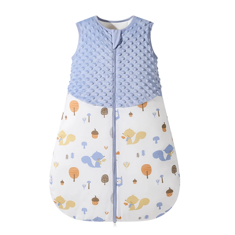 Baby Sleeping Bag 1.5Tog Soft Cartoon Print Vest Sleep Sack For 0-2 Years Newborn Infant Sleepsack