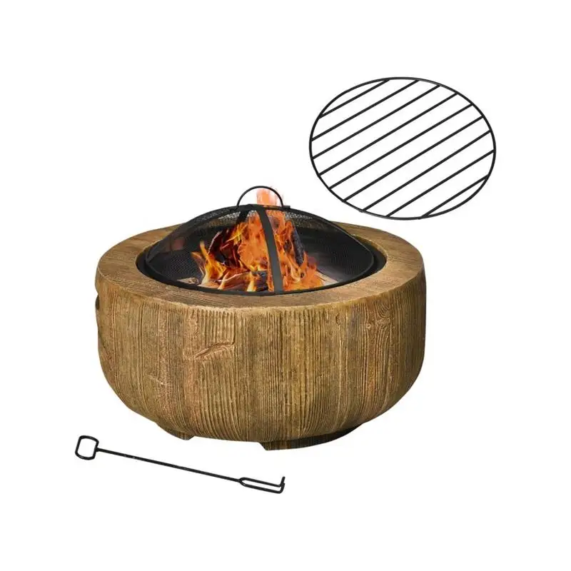 

Яма для костра на открытом воздухе — портативная пожарная чаша для использования на заднем дворе, барбекю и кемпинга, прочный стальной дизайн с сетчатой крышкой, идеально подходит для тепла