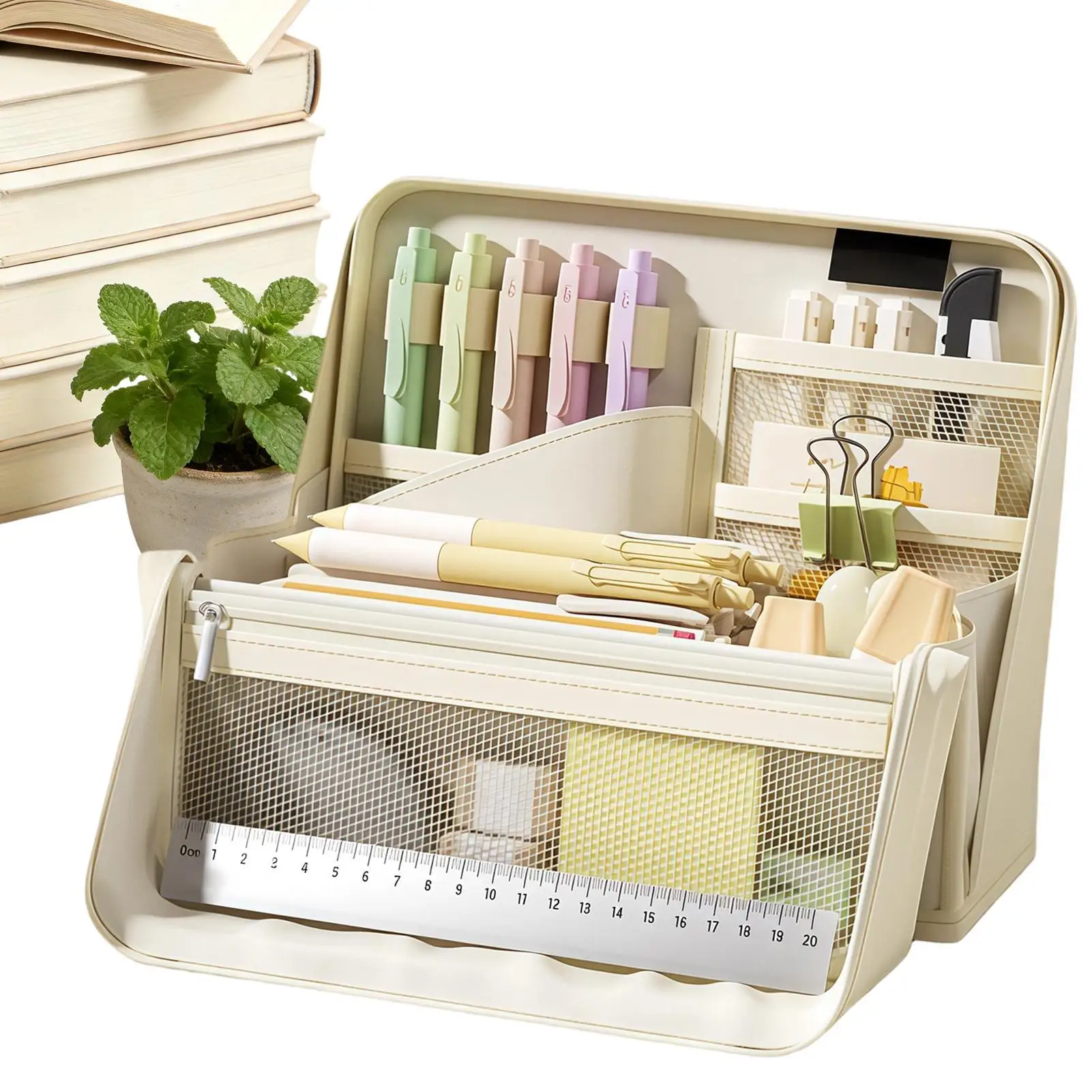 Portable Organizer Pen Organizer Case Big Pencil Case With Multiple Compartments Large Capacity For Stationery Bags Art Drawing