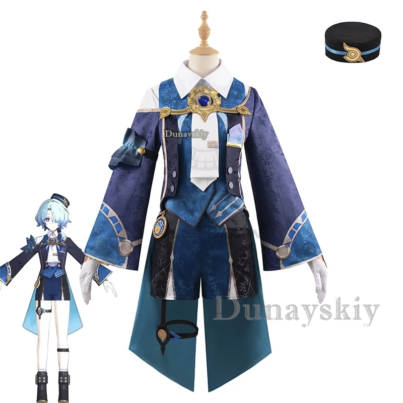 Terno de jogo masculino do porteiro, uniforme bonito com peruca, traje de cosplay, roupa de festa de Halloween, jogo Honkai Star Rail, Daydream Hotel