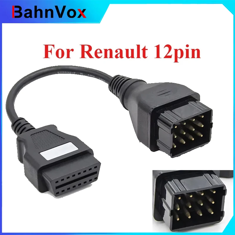 12  Pin OBD2 Diagnostic Connector OBD Extend Cable For Renault Cable OBD OBD2 Connector Adapter