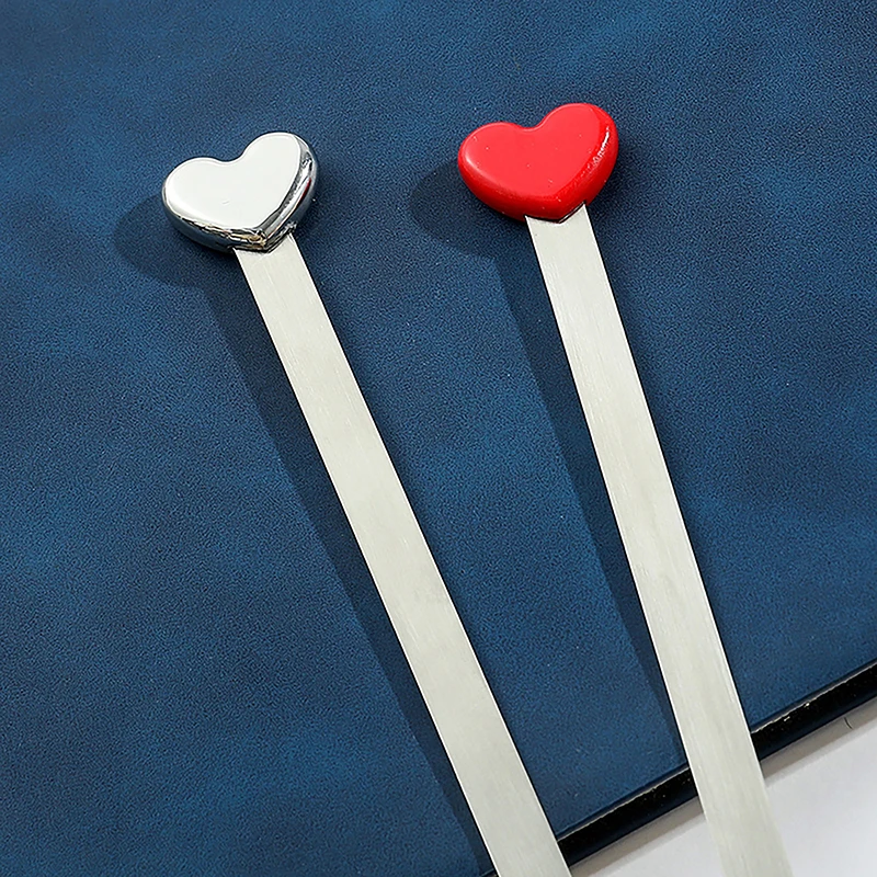 Fashion Simple Design Love Heart Metal Bookmarks Creative Beautiful High Quality Bookmark Gift School Office Supplies Stationery