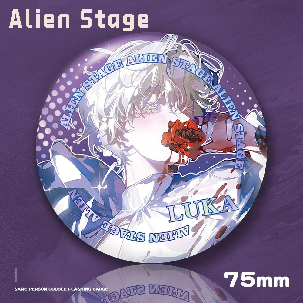 

75MM Alien Stage Fan Art Badge Cute Cartoon Round Brooch Men's and Women's Jewelry Role Playing Accessories Christmas Gift