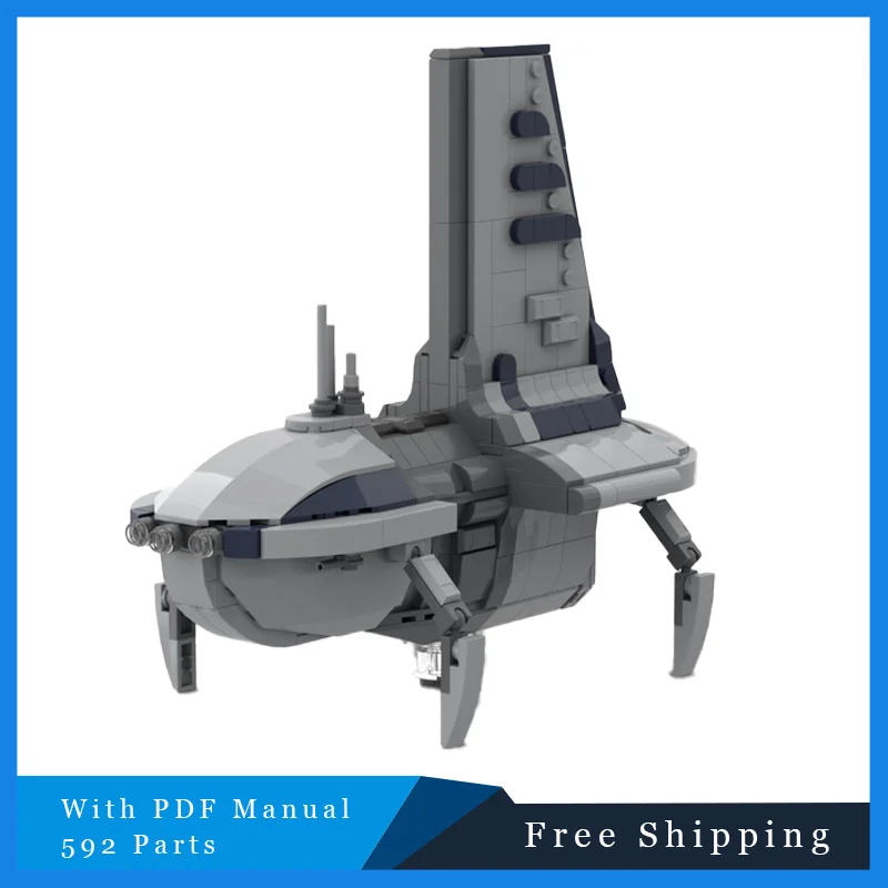 

Лидер продаж, 592 шт., серия Star Battle MOC, машина-челнок, строительные блоки, креативные кирпичи, модель для детей, сделай сам, сборка, дисплей, игрушки, подарки