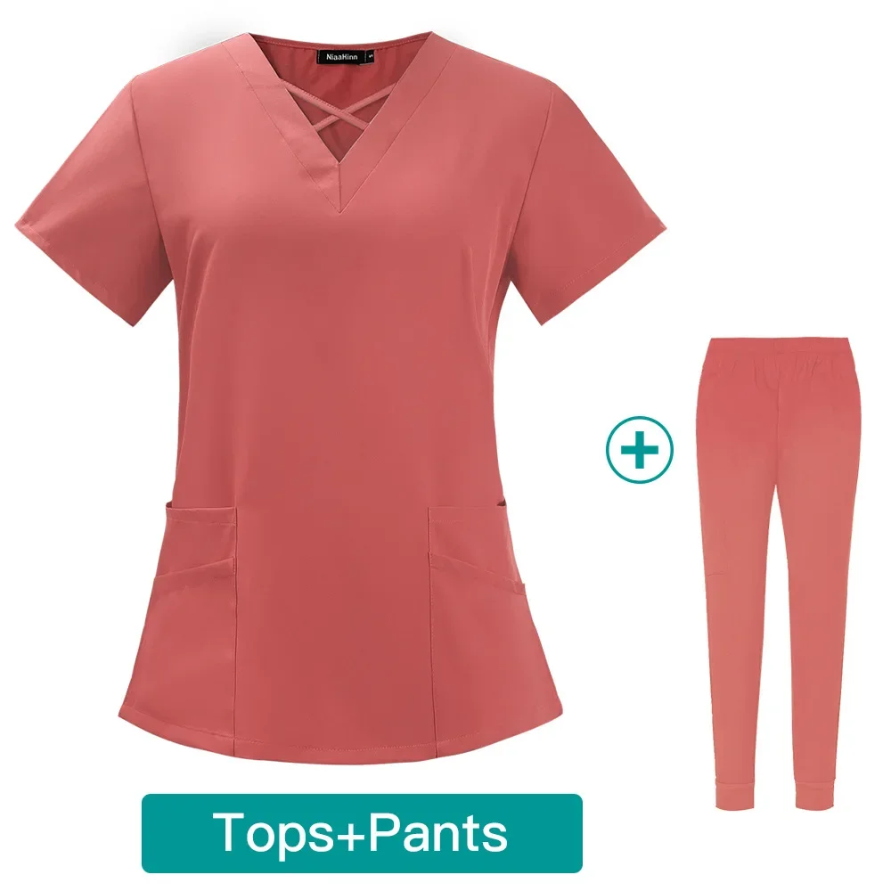 Uniformes médicaux pour femmes, ensembles de gommages pour médecins, accessoires pour infirmières chirurgicales, hôpital, clinique dentaire, beauté, Spa, laboratoire, vêtements de travail