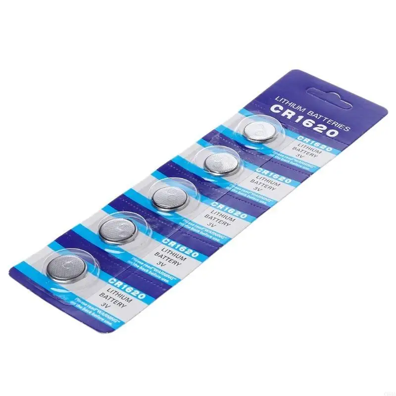 

C63A 5Pcs Lithium Battery CR1620 Electronic Button Coin Cell Batteries 3V ECR1620 DL1620 5009LC CR 1620 for Watch Toy Remote