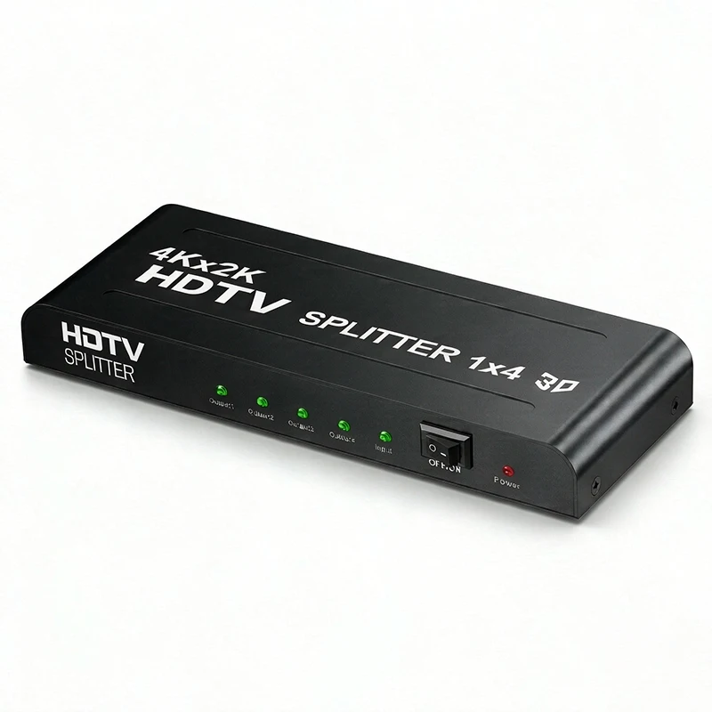 4K 30Hz HDMI-Splitter 1 Eingang 4 Ausgänge HDMI-Video-Splitter 1x4 Konverter Spiegelbildschirm 4-Bildschirm-Anzeige für PC, Projektor, Monitor, TV