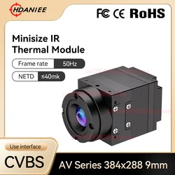 9mm High Resolution AV384 384 x288 Thermal Imager Camera For FPV Drone Camera with CVBS thermal imaging Micro Camera Module