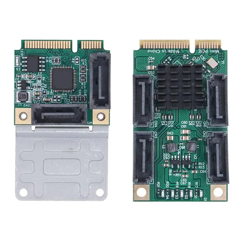 Superior-Mini PCI-E SATA 4 Port SATA III 6G Mini PCI Express Controller Card SATA3.0 Mini PCI Express SSD Adapter Card Durable
