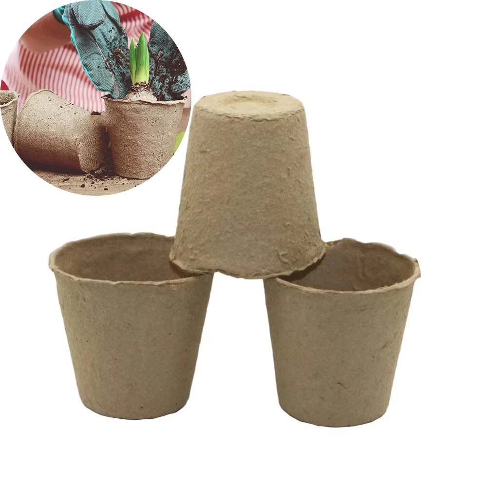 

15 Pcs Biodegradable Nursery Pots Round Paper Peat Flower Vegetable Seedlings Nursery Cup Eco-Friendly Garden Supplies