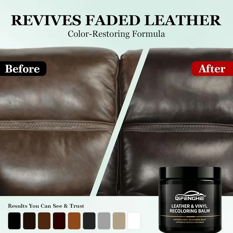 Leather Vinyl Recoloring Balm Black Scratch Remover Restore Repair Renovate Cream for Car Seats Sofa Furniture Bag Shoe Refinish