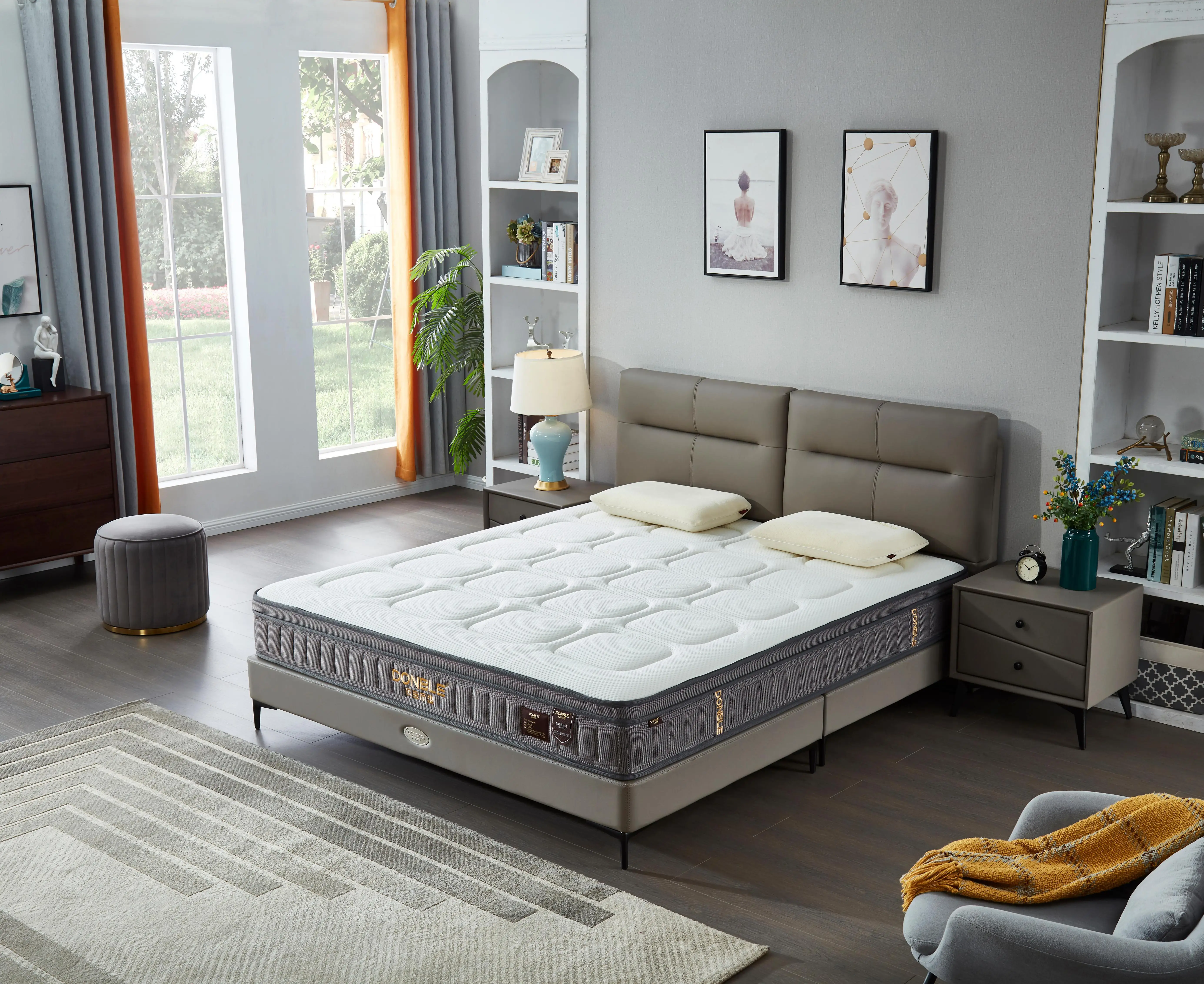 Queen Size Spring Bedroom Furniture Type and Home Furniture General Use Hotel Beds and Mattress