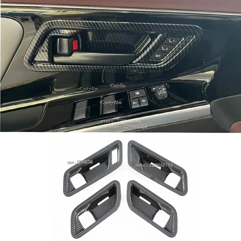 LHD For Toyota BZ4X EA10 2022 2023 2024 ABS Carbon Fiber Door Armrest Window Lift Switch Cover Gear Shift Air Vent Cover Trims