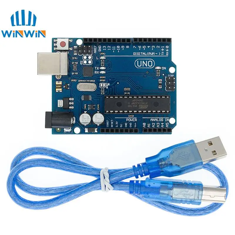 1pcs UNO R3 CH340G+MEGA328P ATMEGA16U2 USB cable 2.4 TFT LCD screen Chip 16Mhz UNO R3 boad UNO Proto Shield For Arduino