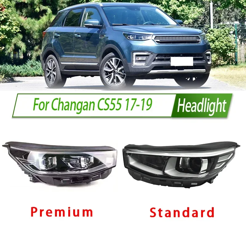 For Changan CS55 17-19 LED/Halogen Headlight Assembly OEM Style Front Headlamp Bulb Socket Plug & Play Replacement