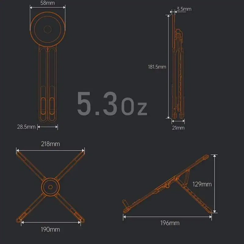 3 in 1 Magnetic Laptop Stand Portable Foldable Phone Holder Aluminum Alloy Ipad Holder for Travel for Desk Use view 5