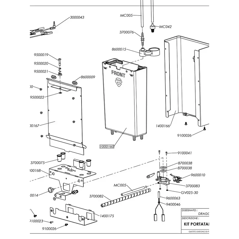 Made In Italy, Original LELIT PL162T Semi-Automatic Coffee Machine Water Tank Factory Number (1000160)