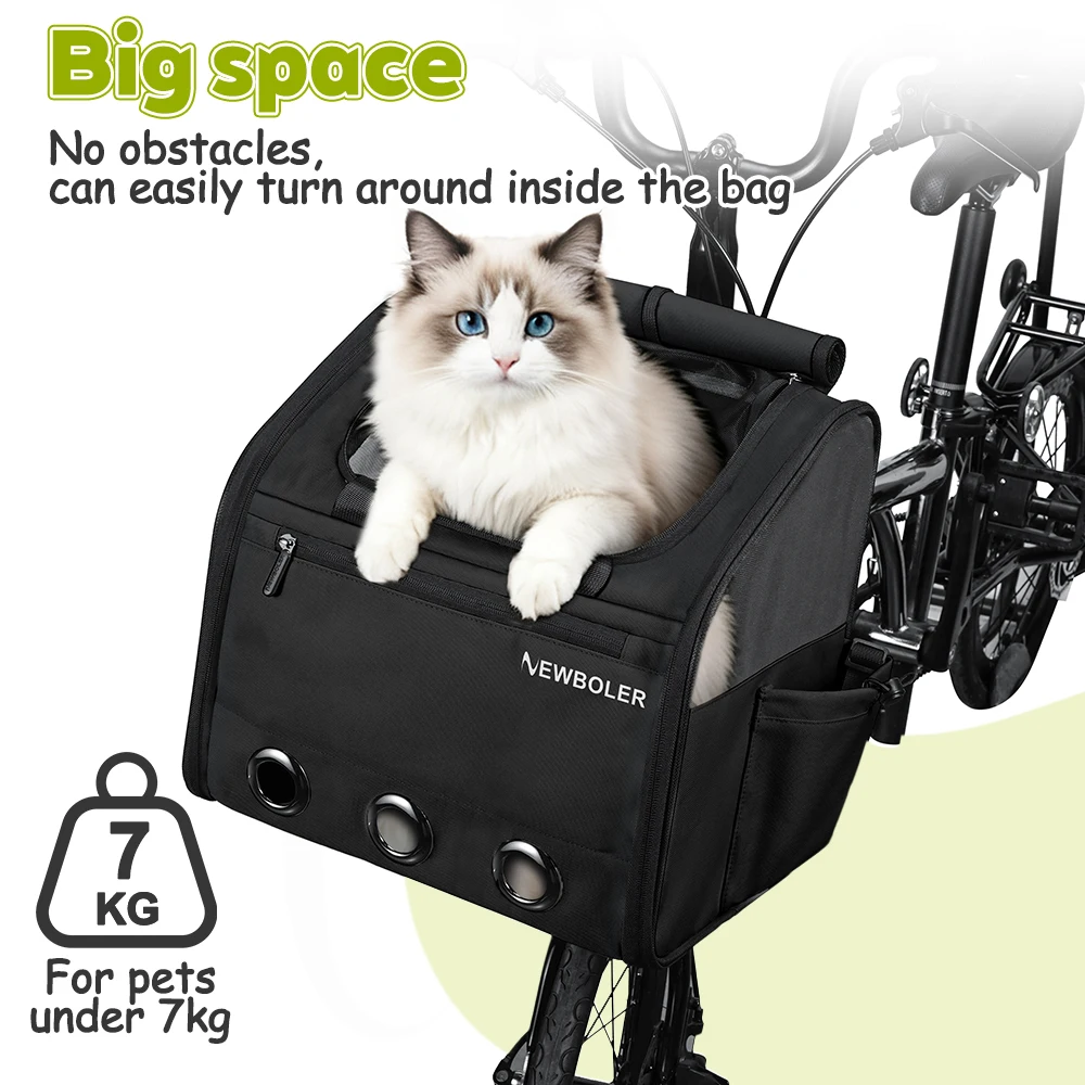 NEWBOLER Brompton Faltfahrrad Haustiertasche Tragetasche Tragbare Fahrrad-Vordertasche Faltbare Outdoor-Reisetasche für Katzen und Hunde – Detail 11