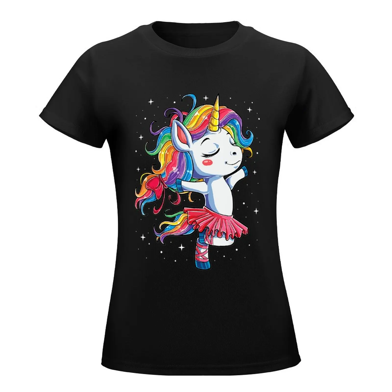 Ballet Dancer Unicorn . Kids Girls Rainbow Ballerina T-Shirt customs design your own customizeds woman t shirt