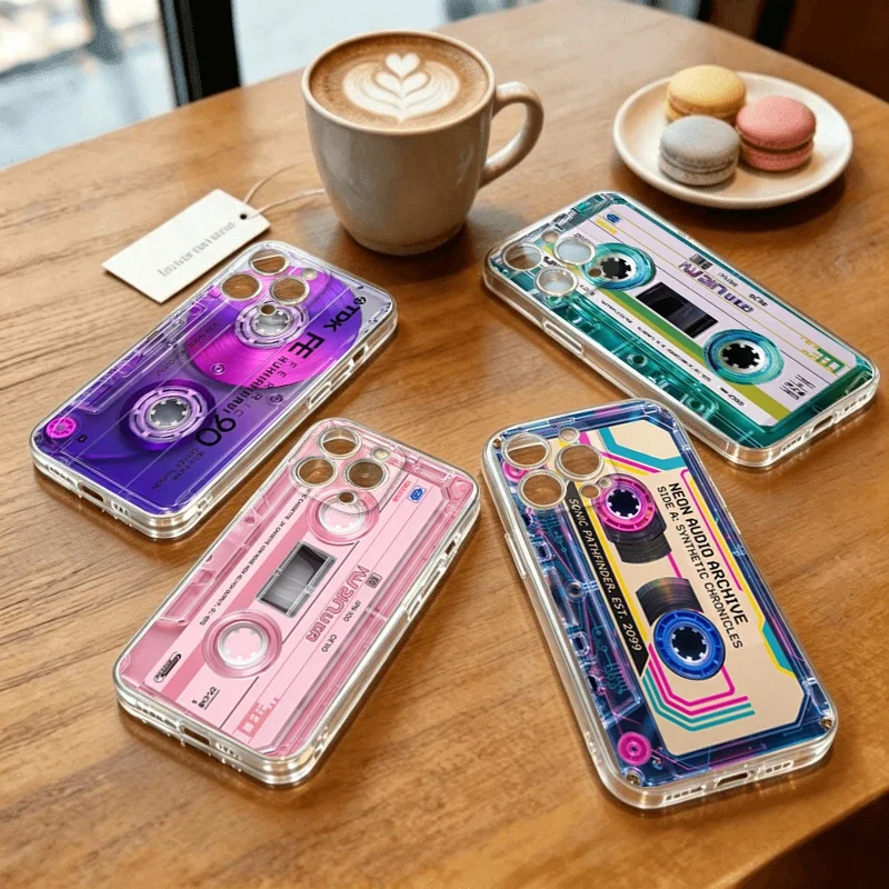 Retro Cassette Magnetic Tape Case For Samsung Galaxy A57 A16 A06 A07 A35 A33 A32 A55 A15 A25 A05 A05S A54 A24 A34 Cover