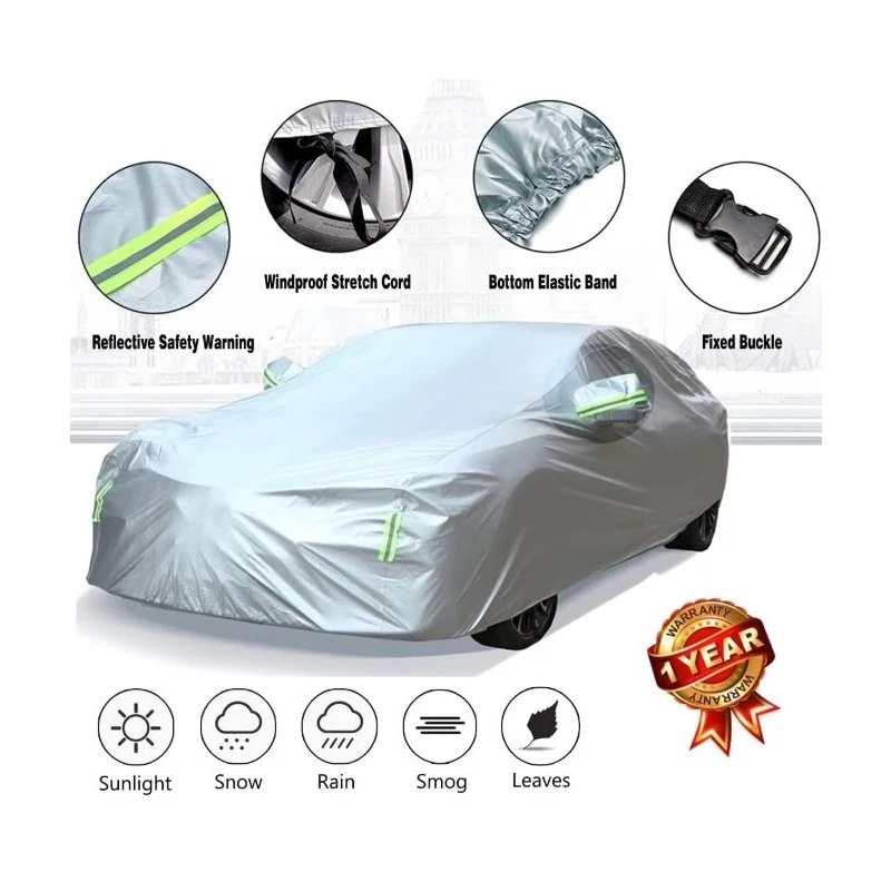 Oxford Fabric Plus Fleece Car Cover Sun Protection Waterproof and Heat Shield for All Four Seasons Exterior Accessories