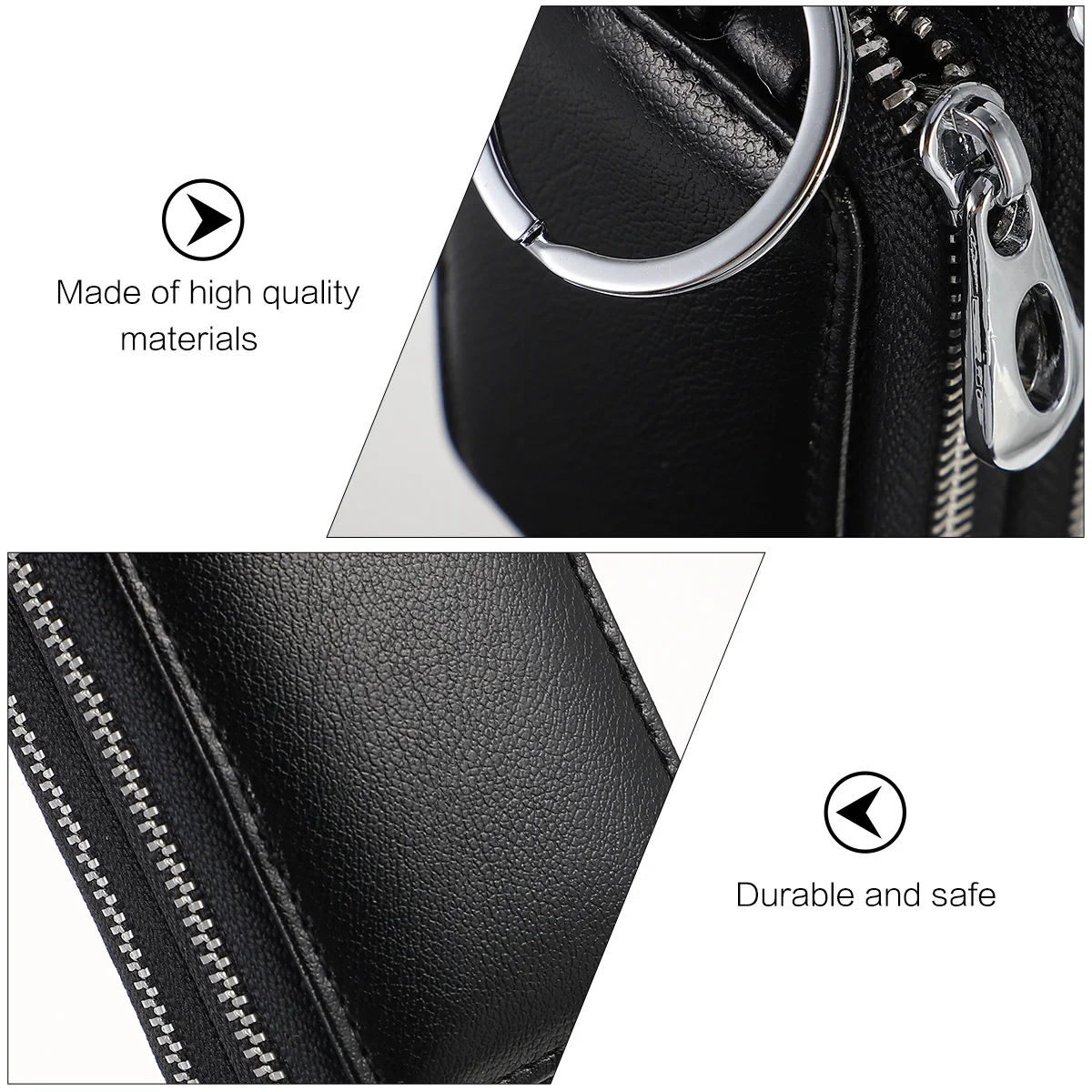 

1Pcs Hanging Waist Key Pouch Cattlehide Car Key Bag Large Capacity for Keys Cash Coins Secure Zipper Closure Daily Use