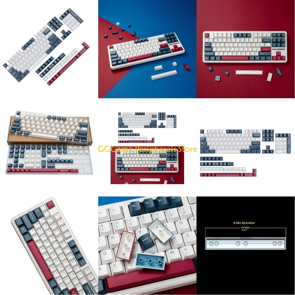 

U55B 138PCS Blue Two Color Keycaps Cherry Height for Game Mechanical Keyboard