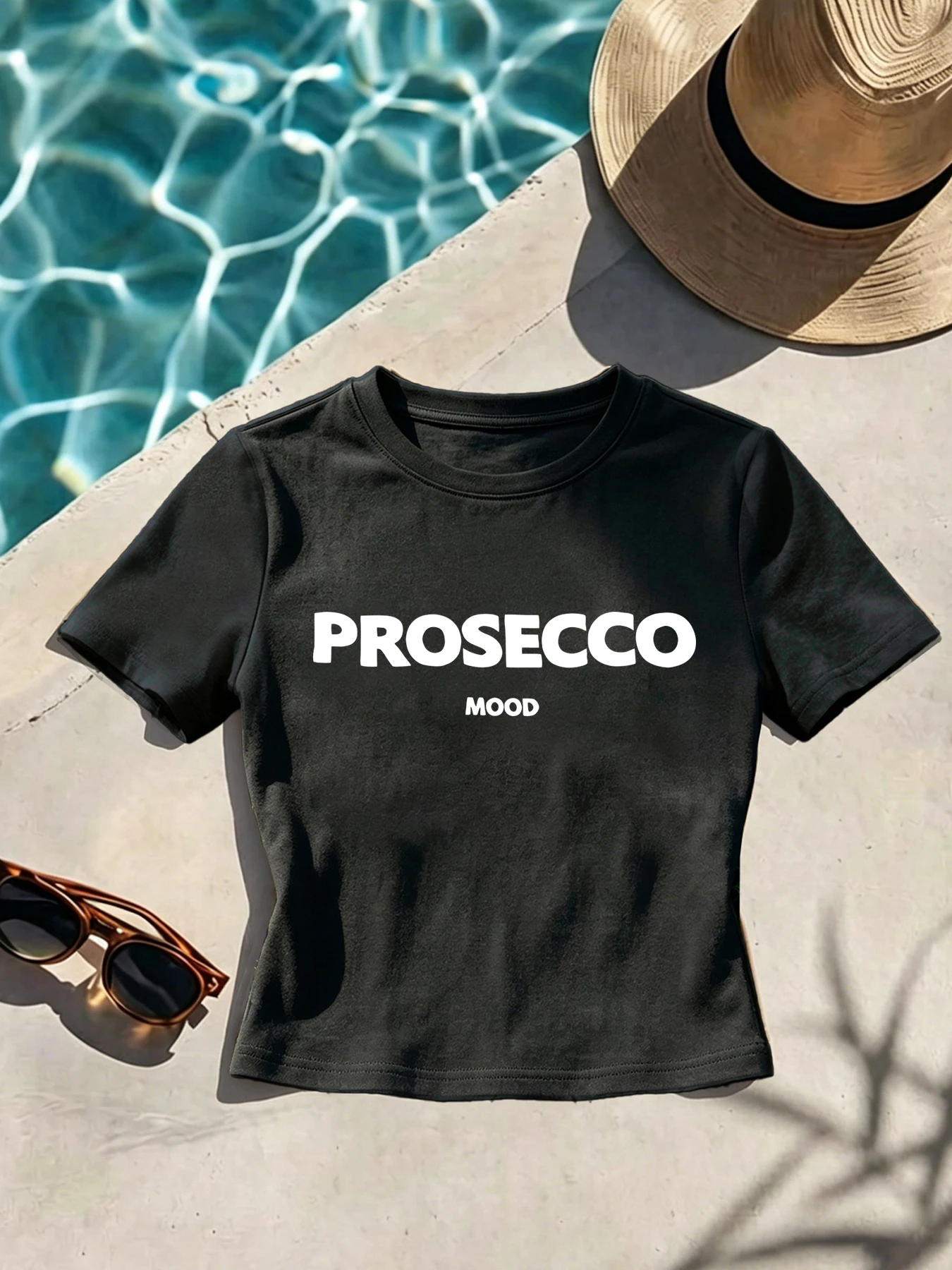 Modische Damen-T-Shirts mit schlichtem Buchstaben-Design, schmale Damen-T-Shirts, weiches, lässiges T-Shirt, Sommer-O-Ausschnitt, eng anliegende Damenkleidung
