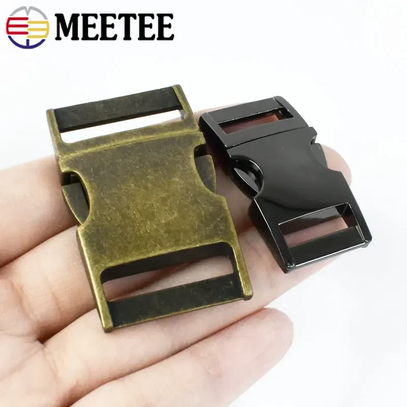 4Pcs Meetee 10/15/20/25mm Metal Quick Release Buckle Webbing Strap Backpack Bag Belt Side Clip Clasp DIY Hardware Accessories