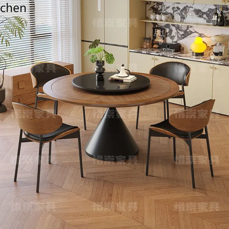 CZ 프렌치 빈티지 스타일 원형 테이블 화이트 애쉬 우드 다이닝 테이블 및 의자 세트 가정용 소형 아파트 인레이드 원형 다이닝 테이블