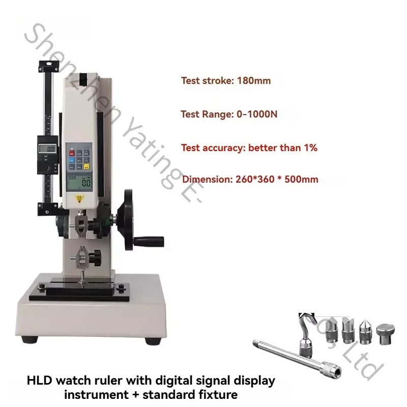 Digital Push-Pull Force Gauge Tensile and Compressive Testing Machine (1000N) Hand-Cranked Screw-Driven Test Stand Force Gauge