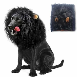 Cute Pet Dog Cosplay Clothes Lion Mane For Dog Costumes Realistic Lion Wig For Medium to Large Dogs With Ear Pet Accessories