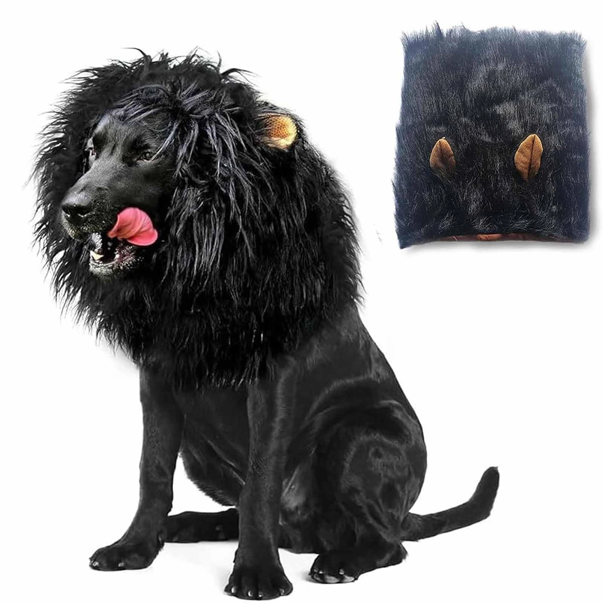 Dog Transformation Into Lion Costume Dog Cosplay Wig Hat Headgear Realistic Mane Medium Dog Large Dog Funny Disguise Supplies