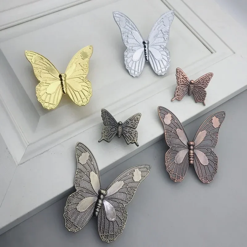 

1pc Vintage 3D Butterfly Cabinet Handle Retro Zinc Alloy Kitchen Cupboard Door Pull Knobs Drawer Wardrobe Furniture Decorative