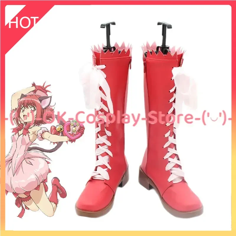 

Momomiya Ichigo Cosplay Shoes Anime Tokyo Mew Mew Cosplay Prop Halloween Carnival Boots PU Leather Shoes Custom Made