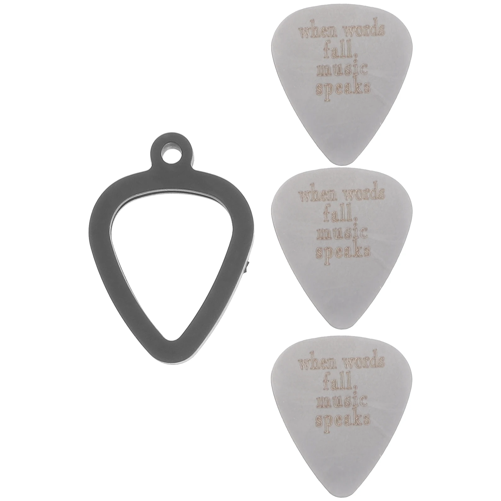 

3 Pcs Guitar Pick Picks for Acoustic Stainless Steel with Holder Silica Gel Gadgets
