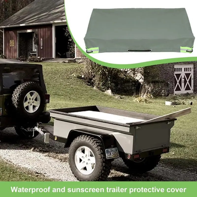 Trailer Cover RV Camping Trailer Flat Tarpaulin UV Protection Waterproof Trailer Rv Cover For Other Vehicle And Car Trailer