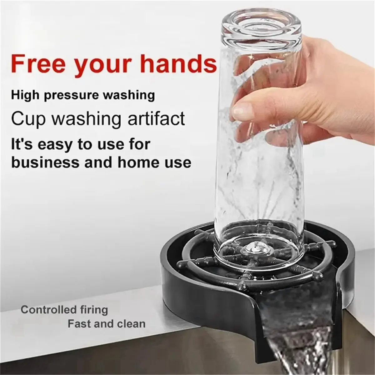 (AD11) High Pressure Automatic Cup Washer for Sink - Vacuum Flask Cleaner,Stanley Cup Accessories, Home Coffee Bar Essentials