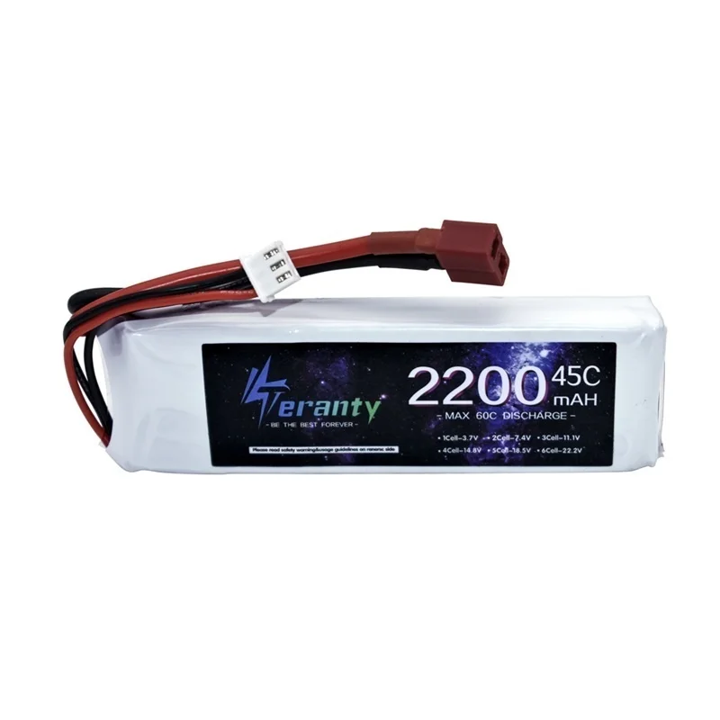 Batteria LiPo 7.4v 2200mAh 45C con spina T JST XT30 XT60 per RC Quadcopter Elicottero Auto Barca Droni Pezzi di ricambio 7.4V 2S Batteria