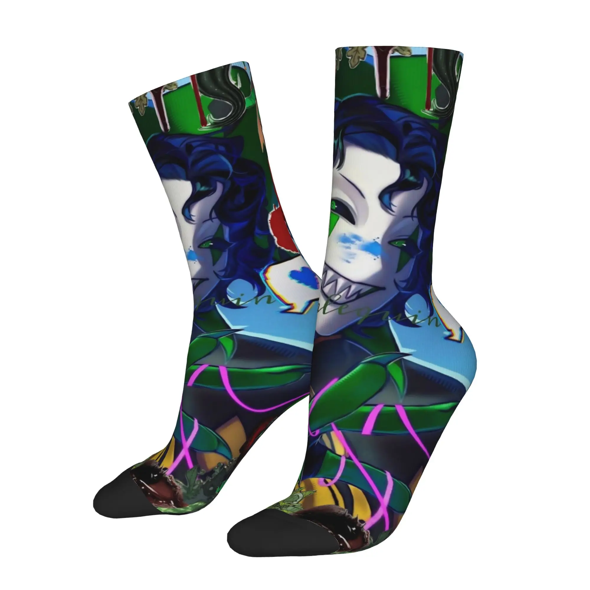 Retro The F-Freak Circus Harlequin Football Socks  Long Socks for Unisex Non-slip